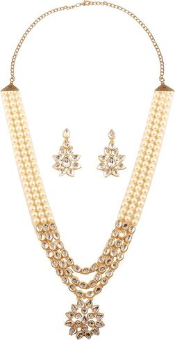 Touchstone "Contemporary Kundan Collection Indian Bollywood Long Designer Jewelry Necklace planty in Gold أو White Tone for Women. in Saudi Arabia