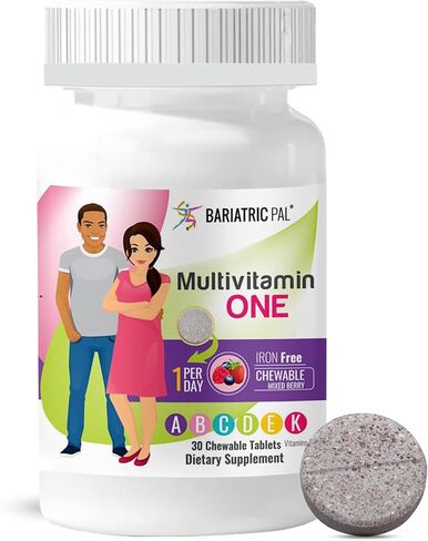 BariatricPal Multivitamin ONE 1 per Day! Bariatric Multivitamin Chewable with 45mg Iron - Orange Citrus (30 Count) in Kuwait