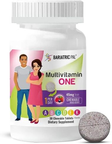 BariatricPal Multivitamin ONE 1 per Day! Bariatric Multivitamin Chewable with 45mg Iron - Orange Citrus (30 Count) in Kuwait