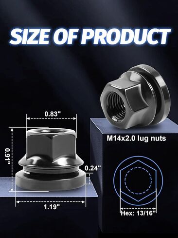 32pcs,M14x2.0 Lug Nuts Flat Seat Black for 1999-2002 F250 F350,13/16" Hex Factory OEM Wheel Lug Nuts,611-196 in Saudi Arabia