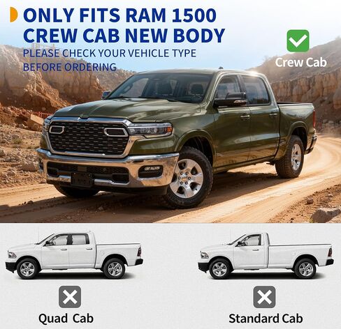 6.5 بوصة من الألواح والخطوات المتوافقة مع 2019-2025 دودج رام 1500 طاقم الكابينة على غرار الجسم الجديد (استبعاد 2019-2025 كلاسيكي) ، NERF BARS in Kuwait