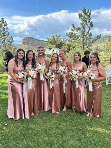 One Shoulder Bridesmaid Dresses for Women Summer Wedding Guest Dress with Slit Evening Gowns in Saudi Arabia