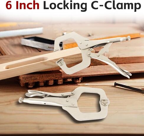 findmall 11 Inch Locking C-Clamp 5Pack Locking Pliers Adjustable Welding Clamps Vise W/Regular Tip and Swivel Pad for Shop Home Farm and Automotive in Saudi Arabia