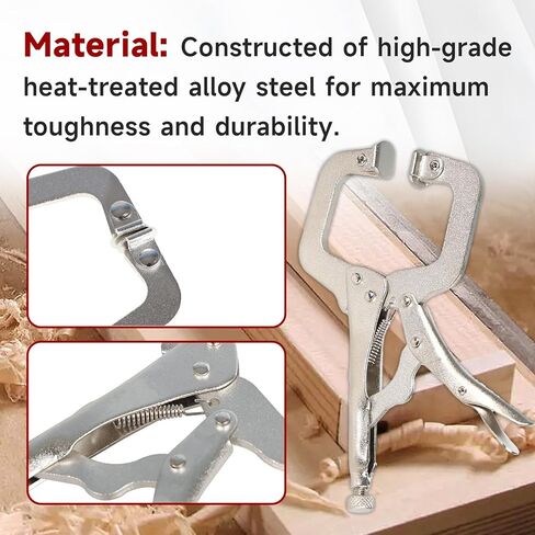 findmall 11 Inch Locking C-Clamp 5Pack Locking Pliers Adjustable Welding Clamps Vise W/Regular Tip and Swivel Pad for Shop Home Farm and Automotive in Saudi Arabia