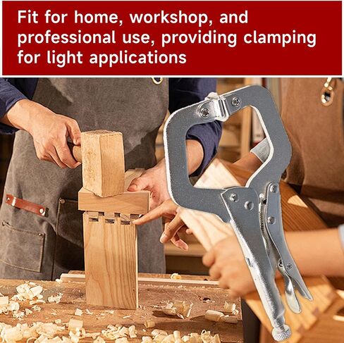 findmall 11 Inch Locking C-Clamp 5Pack Locking Pliers Adjustable Welding Clamps Vise W/Regular Tip and Swivel Pad for Shop Home Farm and Automotive in Saudi Arabia