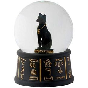YTC 3.5 Inch Cold Cast Resin Egyptian Bastet Water Snow Globe Figurine