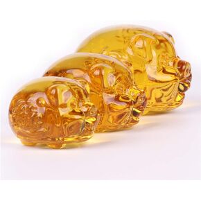 Jaswass Crystal Pig Figurine Mini Animal Collectible Statue Glass Pig Lucky Pig Decoration Cute Pig (3.5")