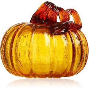 زخارف اليقطين الزجاجية على شكل نجمة ماسية للهالوين، خريف اليقطين، حلي زخرفية مصنوعة يدويًا، تماثيل فنية مقتنيات (العنبر) in Kuwait