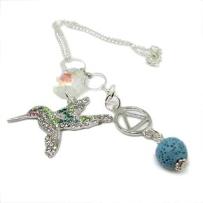 Hummingbird Rear View Mirror Charm for Addiction Recovery, Hummingbird Car Diffuser, Sobriety Support Gifts