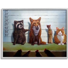 Stupell Industries Humorous Wildlife Farm Animals Interrogation Lineup, Design by Lucia Heffernan