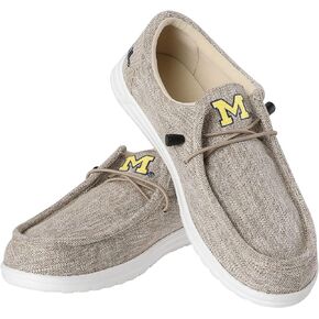 FOCO Men's NCAA College Team Logo Lightweight Loafers Lace Up Cotton Knit Shoes