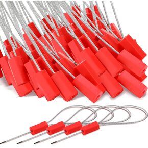 500 Pcs Steel Security Cable Seals Metal Tamper Proof Seal Pull Tight Seals Disposable Self Locking Tags Shipping Seals for Truck Trailers Containers Vans Cargo (11.8 Inch, Without Numbers)