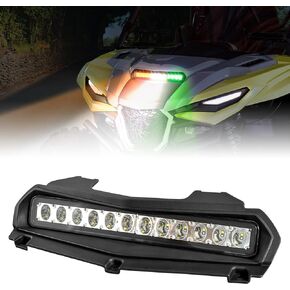 SAUTVS Sport Hood Scoop Light for Yamaha RMAX 1000, LED Hood Spot Light with Strobe Green Amber Lamps Compatible with Yamaha Wolverine RMAX2 RMAX4 1000 2021 2022 2023 2024 Accessories (1PCS)