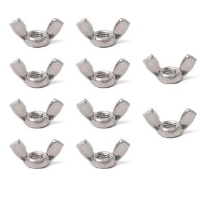 pouilzx M10 Wing Nuts Stainless Steel 304 Fasteners Parts Screws Hand Twist Tighten Ear Butterfly Nut,10Pcs