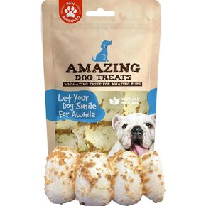 Amazing Dog Treats - Beef Cheek Rolls Mega Thick (Bully Dust Flavor, 10" - 3 Count) - Safe Rawhide Alternative Dog Chew - Great for Power Chewers - Long Lasting Dog Chew - Retriever Rolls for Dogs