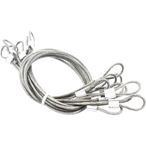 Bytiyar 15 pcs 7.9 inch(20cm) 3mm Thickness Stainless Steel Wire Cable with Loops Vinyl Cover Coated Short Rope Lanyard Lock Safety Tether Chains,Clear