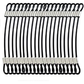 Bytiyar 15 pcs 7.9 inch(20cm) 3mm Thickness Stainless Steel Wire Cable with Loops Vinyl Cover Coated Short Rope Lanyard Lock Safety Tether Chains,Clear