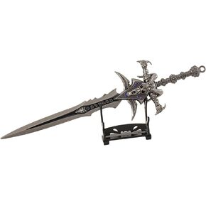 FAYAIALO Mini Frostmourne Sword Lich King Metal Sword Foam Arthas Sword Cosplay Sword Model Desktop Display Collectibles (12 inches)