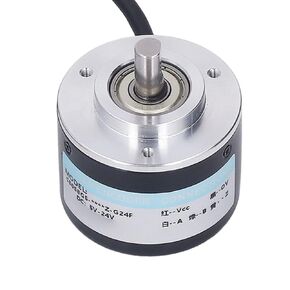 Incremental Rotary Encoder, 1200/2000PR DC5V-24V 2 Phase Incremental Rotary Encoder, 50mm OD, PNP Output (2000P/R)