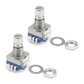 Fielect 10Pcs 360 Degree Rotary Encoder Code Switch Digital Potentiometer EC11 7 Pins 15mm Shaft