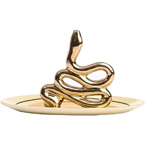 DN DECONATION Incense Holder for Sticks, Golden Ceramic Incense Burner Holder, Snake Incense Stick Holder for Meditation Table, Yoga Room, Luxurious Gift
