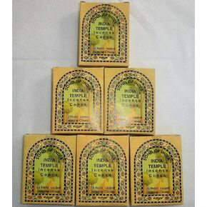 Song of India Temple Cone Incense, 6 x 25 Cone Pack, 150 Cones Total