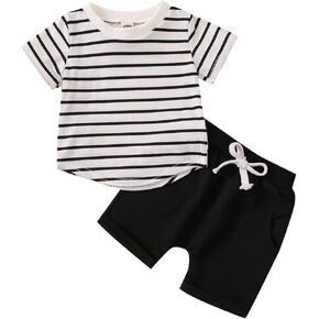 Aimaopao Toddler Baby Boys Summer Clothes Set Short Sleeve T-Shirt and Pants Outfit