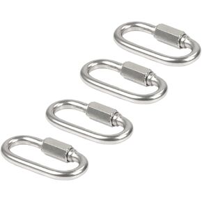 سلسلة من الفولاذ المقاوم للصدأ سريعة الارتباط - 4 قطع وصلات سريعة شديدة التحمل مضادة للصدأ لحلقة المفاتيح، حقيبة الظهر، سلسلة الضوء، أرجوحة الأطفال، سعة 880 رطلاً in Kuwait