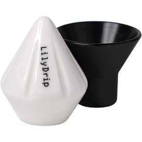 LilyDrip Ceramic Pour Over Coffee Maker Set Makes Coffee Taste Better, Hand Drip Coffee Maker Brews More Evenly with Better Extraction, Coffee Dripper Set Fits V60, Origami - STARFLOWER in Kuwait