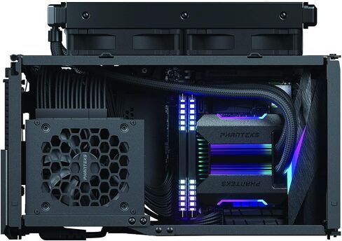 Phanteks (PH-ES121XT_DBK01) Evolv Shift XT، هيكل صغير الحجم قابل للتمديد، هيكل ألعاب Mini-ITX، كابل PCI-e Gen4 Riser، مرآة رقمية RGB Infinity، دعم GPU ثلاثي الفتحات، أسود in Saudi Arabia