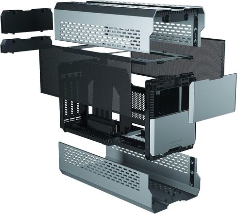 Phanteks (PH-ES121XT_DBK01) Evolv Shift XT، هيكل صغير الحجم قابل للتمديد، هيكل ألعاب Mini-ITX، كابل PCI-e Gen4 Riser، مرآة رقمية RGB Infinity، دعم GPU ثلاثي الفتحات، أسود in Saudi Arabia