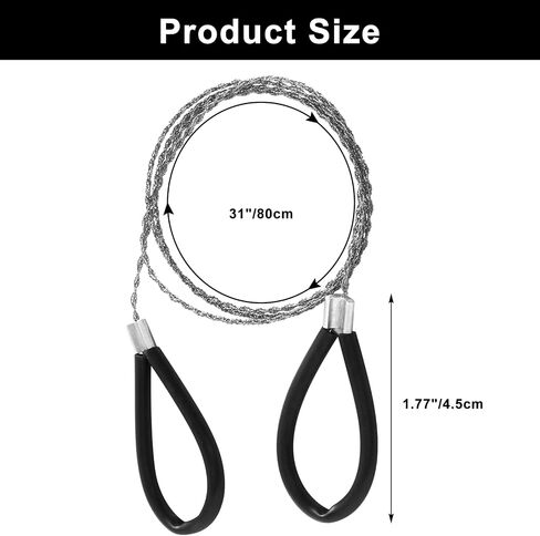 Kemcatui PVC Pipe Cable Saw - Stainless Steel Hand Wire Saw for Wood Camping Hiking Hunting - Portable Emergency Survival Tool, Red/Black, 31"/80cm, 2-Pack in Saudi Arabia