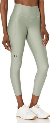 سروال نسائي من Under Armour HeatGear Armor عالي الخصر مانع للانزلاق عند الكاحل، (504) Grove Green / / أسود، X-Small طويل القامة in Saudi Arabia
