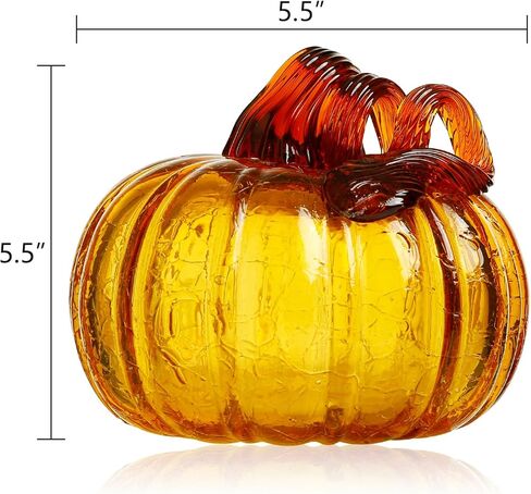 زخارف اليقطين الزجاجية على شكل نجمة ماسية للهالوين، خريف اليقطين، حلي زخرفية مصنوعة يدويًا، تماثيل فنية مقتنيات (العنبر) in Kuwait