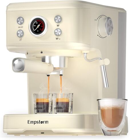 Empstorm Espresso Machine, 20 Bar Espresso Maker with Milk Frother Steam Wand, Compact Espresso Coffee Machine with for Cappuccino, Latte, Fast Heating in Saudi Arabia