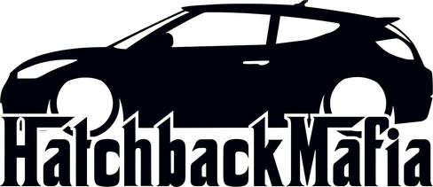 Lowered HATCHBACK MAFIA Car Silhouette Decal Sticker for Hyundai Veloster turbo in Saudi Arabia