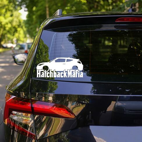 Lowered HATCHBACK MAFIA Car Silhouette Decal Sticker for Hyundai Veloster turbo in Saudi Arabia
