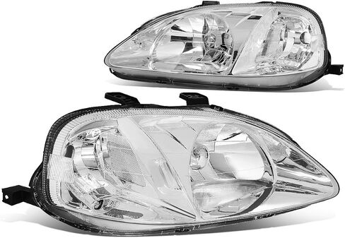DNA MOTORING HL-OH-HC99-BK-CL1 Black Housing Headlights Replacement For 99-00 Civic in Kuwait