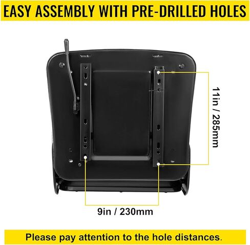 VEVOR Universal Forklift Seat Black PVC Tractor Seat, 6"/150MM Adjustable Mower Seat Foldable Seat Including Armrests, Seat Belt, Seat Switch, Skid Steer Seat Fit Forklift, Tractor, Skid Loader in Saudi Arabia