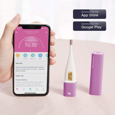 مقياس الحرارة الأساسي الذكي Femometer، مقياس حرارة BBT ذكي مع بلوتوث وإضاءة خلفية، متتبع فترة مراقبة الخصوبة، مزامنة مع تطبيق مقياس Femometer، ذهبي in Saudi Arabia
