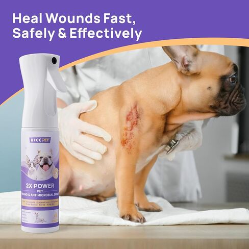 HICC PET Dog Wound Care Spray HOCl Formula Skin Repair & Healing Spray for Minor Cuts, Scrapes, Rashes, Hot Spots Treatment, Soothe Itching, Safe for All Animals, 10 Fl Oz in Saudi Arabia
