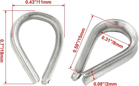 Litoexpe 60 قطعة M2 حبل الكشتبانات لـ 1/16 "- 3/32" قطر حبل كشتبان تزوير، كابل أسلاك الفولاذ المقاوم للصدأ الكشتبانات تزوير in Saudi Arabia