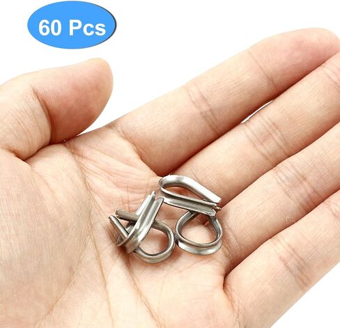 Litoexpe 60 قطعة M2 حبل الكشتبانات لـ 1/16 "- 3/32" قطر حبل كشتبان تزوير، كابل أسلاك الفولاذ المقاوم للصدأ الكشتبانات تزوير in Saudi Arabia