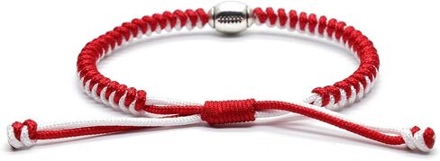 MANYC Football Bracelets For Boys Girls Mens Womens Adjustable Unisex Football Charm Bracelet Weaved Bracelet String Football Charm Football Gifts (Blackwhite 2PCS) in Kuwait