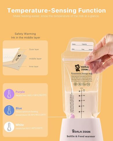 KoalaZoom Formula Dispenser with Breastmilk Storage Bags (30 Count), Baby Formula Dispenser Snack Container On The Go with Carry Handle and Scoop for Travel Storage, Holds 9.9oz/280g (Pink) in Saudi Arabia