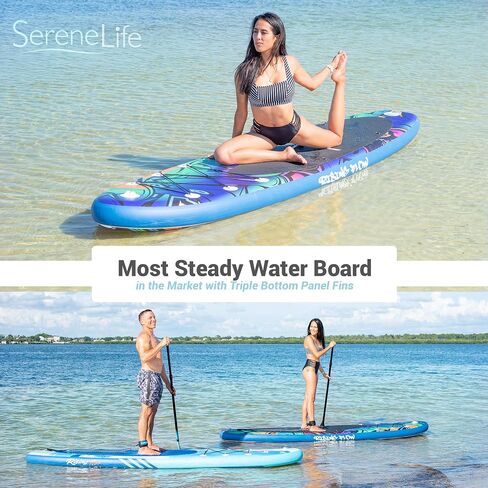 SereneLife Inflatable Stand Up Paddle Board-10Ft. Graffiti Standup SUP Paddle Board w/Oar, Air Pump, Ankle Leash, Paddleboard Repair Kit, Waterproof Mobile Phone Case, Storage/Carry Bag SLSUPB636.5 in Saudi Arabia