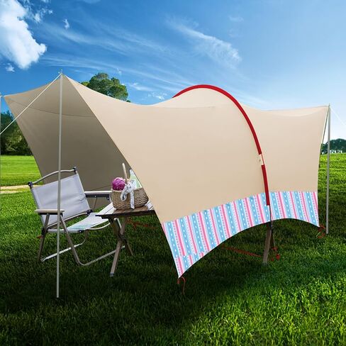 Rainleaf Waterproof Car Awning Sun Shelter,Waterproof 210D2500mm Fabric for SUV,Portable Sun Shade for Outdoor Camping,Canopy Camper Trailer,Sand in Kuwait