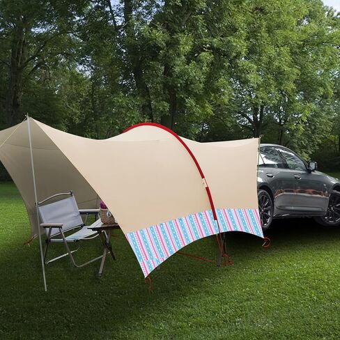 Rainleaf Waterproof Car Awning Sun Shelter,Waterproof 210D2500mm Fabric for SUV,Portable Sun Shade for Outdoor Camping,Canopy Camper Trailer,Sand in Kuwait