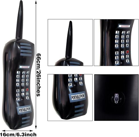 عبوتان من الهاتف المحمول القابل للنفخ وصندوق الازدهار من طراز 80's Retro 90's الهاتف المحمول وصندوق راديو Boombox لدعائم صور الكابينة in Kuwait