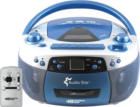 HamiltonBuhl 5050ULTRA Educational Boombox Home CD Player Recorder Blue, 12inx9inx6in in Saudi Arabia